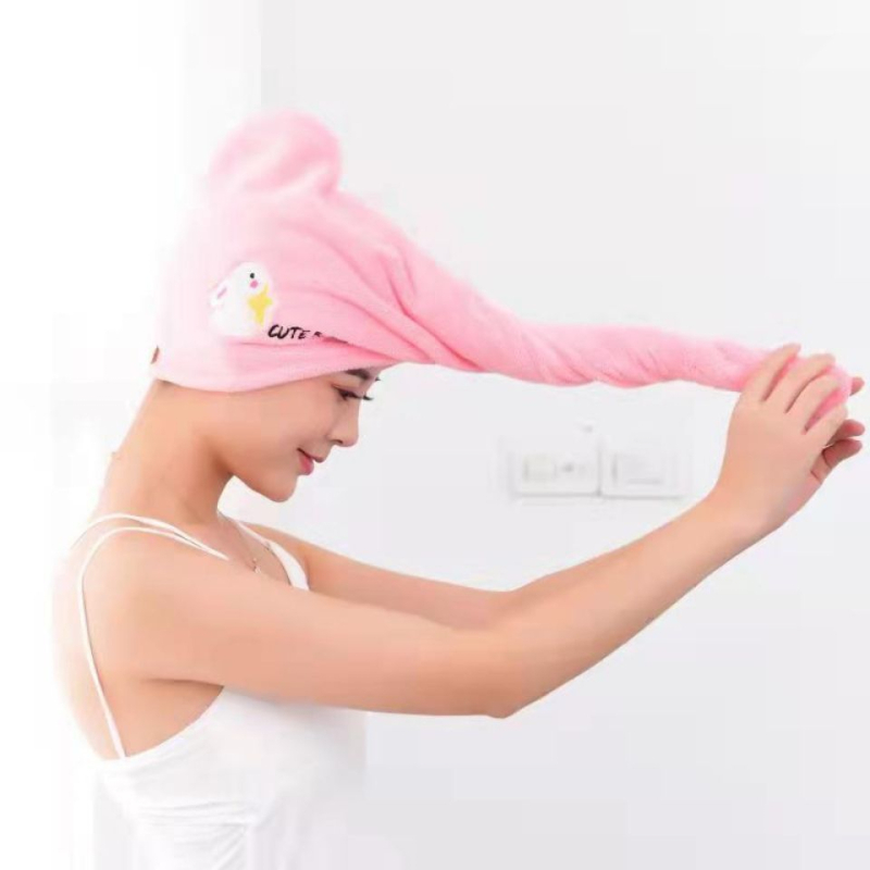 Juukseid kuivatav müts, pikkade kiududega puuvill, 50–79 g, tikitud