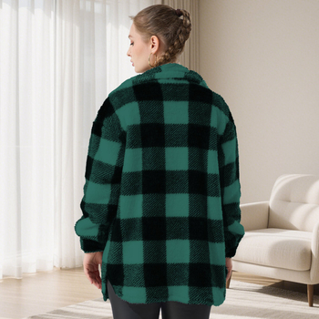 Talvine polar fleece mantel ruudulise mustriga, Polüester 90–95%, Spandex <30%, Toote kood PC0010, Talv 2025