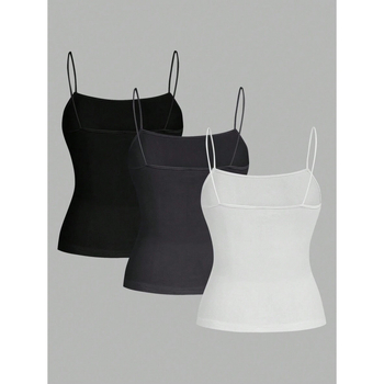 Naiste kolmekomplekt: varrukateta tops pliseeritud ja külje lõhest, kitsas lõige, igapäevane stiil (Cotton-Linen, Vinylon kiud, 2023 suvi, logo muster)