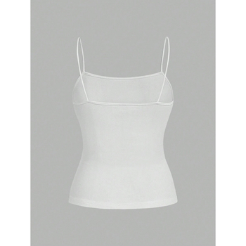 Naiste kolmekomplekt: varrukateta tops pliseeritud ja külje lõhest, kitsas lõige, igapäevane stiil (Cotton-Linen, Vinylon kiud, 2023 suvi, logo muster)