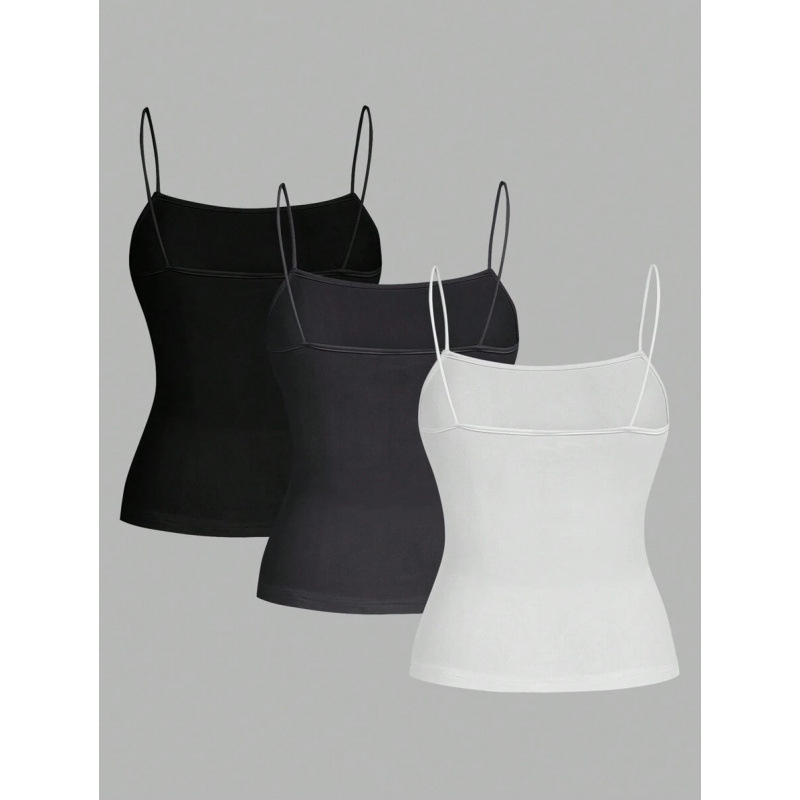 Naiste kolmekomplekt: varrukateta tops pliseeritud ja külje lõhest, kitsas lõige, igapäevane stiil (Cotton-Linen, Vinylon kiud, 2023 suvi, logo muster)