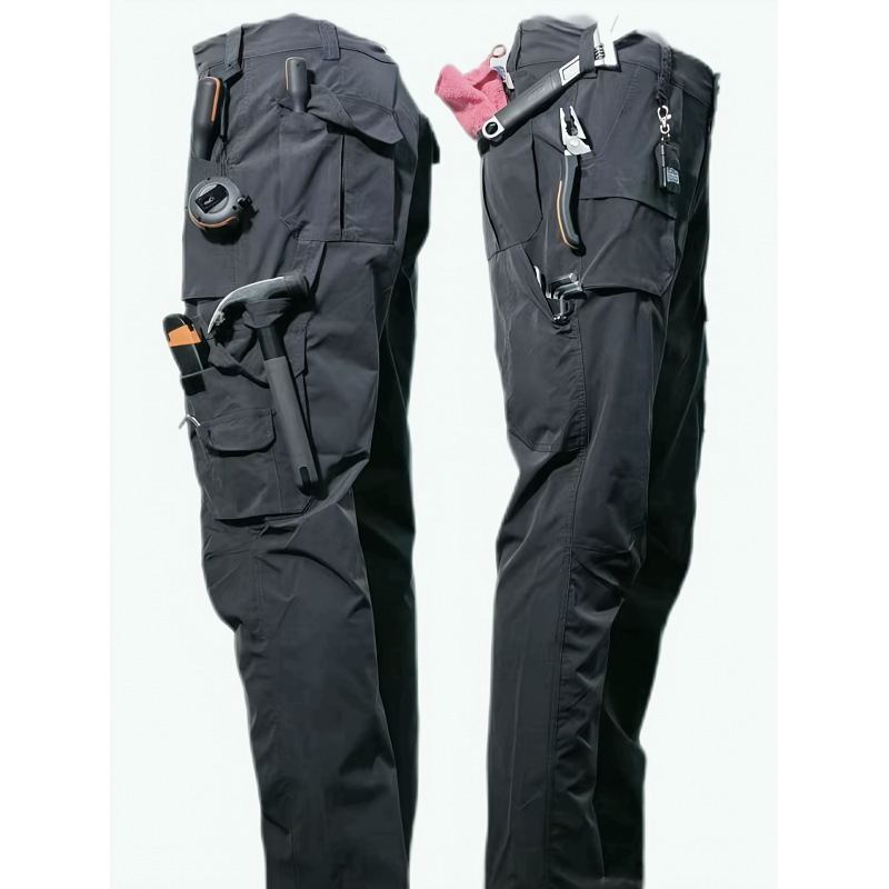 Meeste cargo püksid, vaba lõige, elastne vööd, fleece-vooder, sportlik stiil