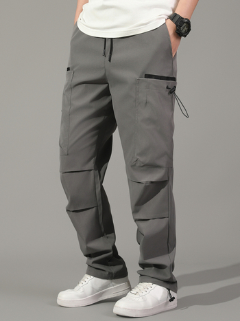 Meeste cargo püksid mitmekülgsete taskutega välitegevustele ja matkamiseks (polüester; kevad/suve/sügis)