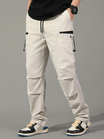 Meeste cargo püksid mitmekülgsete taskutega välitegevustele ja matkamiseks (polüester; kevad/suve/sügis)