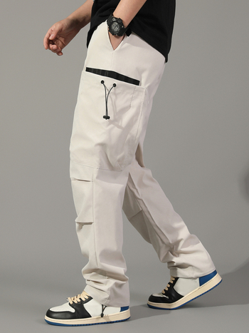 Meeste cargo püksid mitmekülgsete taskutega välitegevustele ja matkamiseks (polüester; kevad/suve/sügis)