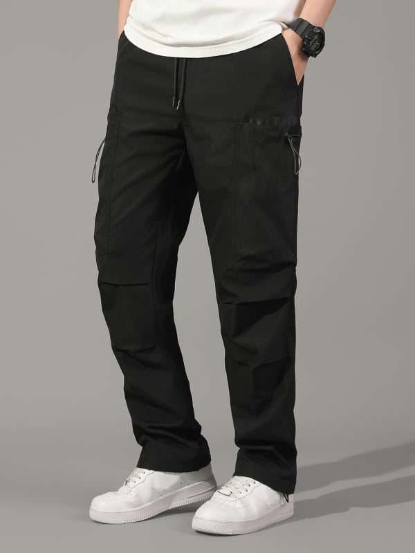 Meeste cargo püksid mitmekülgsete taskutega välitegevustele ja matkamiseks (polüester; kevad/suve/sügis)