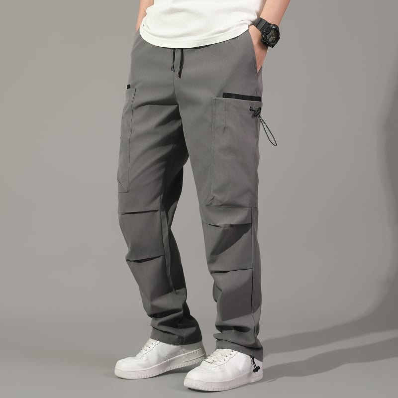 Meeste cargo püksid mitmekülgsete taskutega välitegevustele ja matkamiseks (polüester; kevad/suve/sügis)