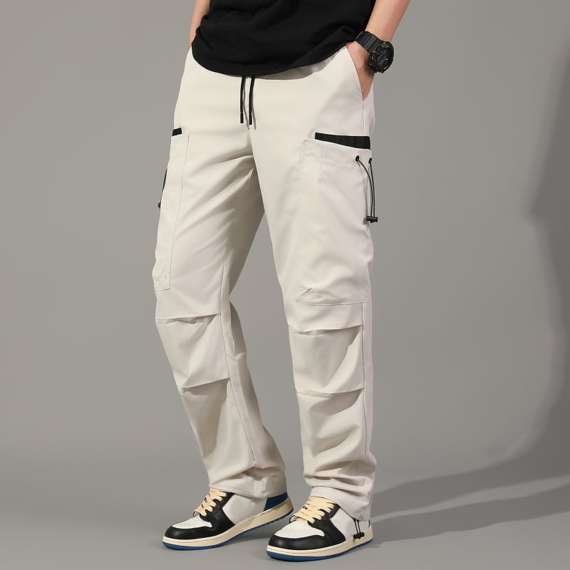 Meeste cargo püksid mitmekülgsete taskutega välitegevustele ja matkamiseks (polüester; kevad/suve/sügis)