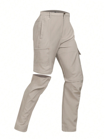 Meeste cargo püksid eemaldatavate jalgadega – väljas kasutamiseks, sirge lõige, mitmed taskud (polüesteri segu)