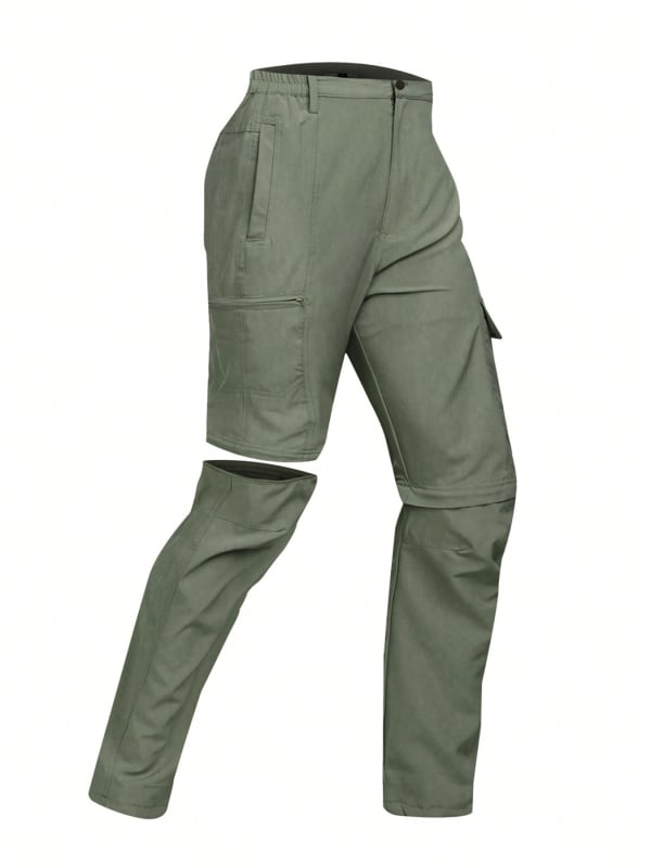 Meeste cargo püksid eemaldatavate jalgadega – väljas kasutamiseks, sirge lõige, mitmed taskud (polüesteri segu)