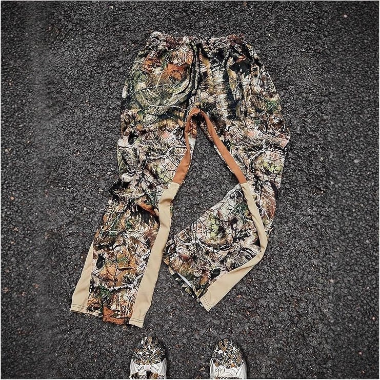 Unisex kamuflaaž spordipüksid sirge lõikega, pikad, vöökoht keskmine, 100% polüester