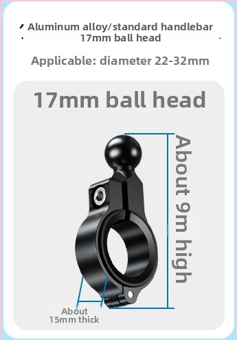 Varruka roolivarda aluse palliliigendiga – mootorratta telefonihoidja, ühilduvus 17/25 mm, libisemisvastane, 360° pöörlemine