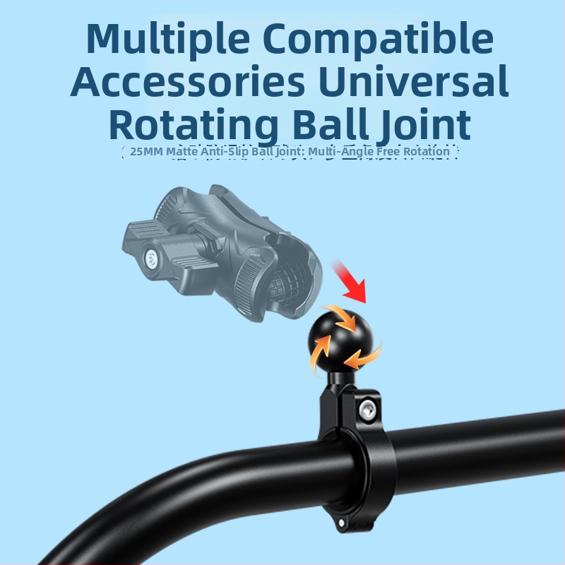 Varruka roolivarda aluse palliliigendiga – mootorratta telefonihoidja, ühilduvus 17/25 mm, libisemisvastane, 360° pöörlemine