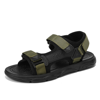 Meeste sandaalid avatud varbaga ja Velcro-kinnitus; hingavad, libisemiskindlad; kerge pehme tald; ülemine materjal: puuvill; tald: PVC; täiskasvanud mehed; suvi 2025