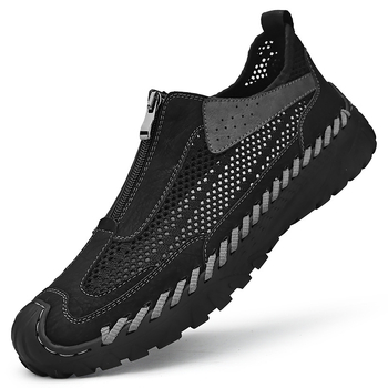 Meeste vabaajajalatsid hingava võrgustiku ülemine, eesmine tõmblukk, kummist talla, madal pahkluu.