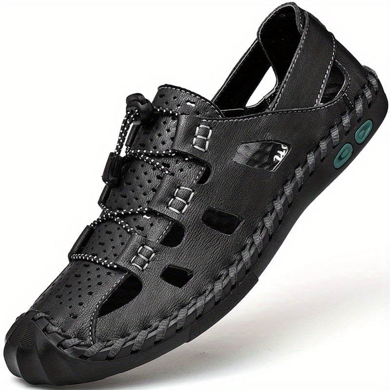 Meeste avatud varbaga sandaalid, veluurist ülaosa, kummist tald, reguleeritav rihm.