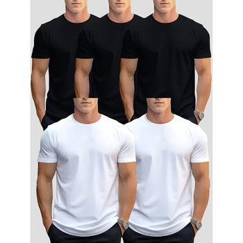 Meeste puuvillane T-särk, 100% puuvill, geomeetriline muster, lühikeste varrukatega, ümmarguse kaelusega