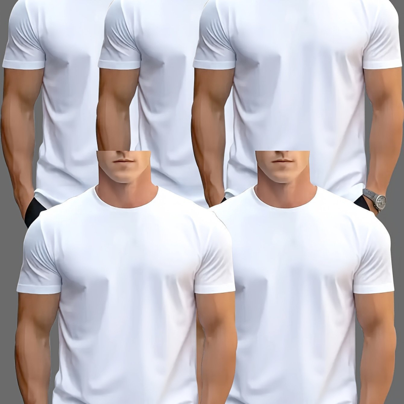 Meeste puuvillane T-särk, 100% puuvill, geomeetriline muster, lühikeste varrukatega, ümmarguse kaelusega