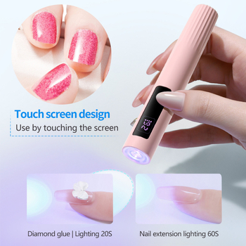 Kompaktne maniküüri lamp, kiire kuivatamine, akudega töötav mudel koos laua statiiviga, digitaalne ekraan
