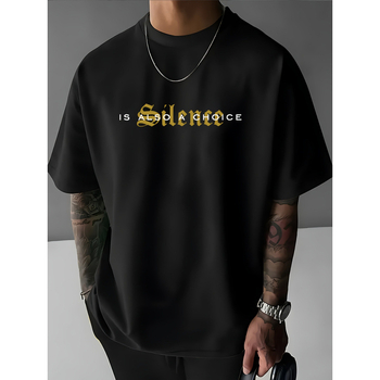 Meeste T-särk trükiga, lühikeste varrukatega, ümmarguse kaelusega, slim fit, 100% polüester