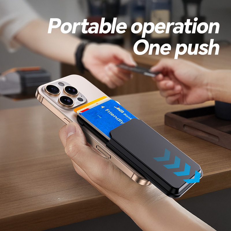 Magnetkaartide hoidja iPhone'i jaoks – MagSafe ühilduv, PC-kõva tagakülg, universaalne mudel