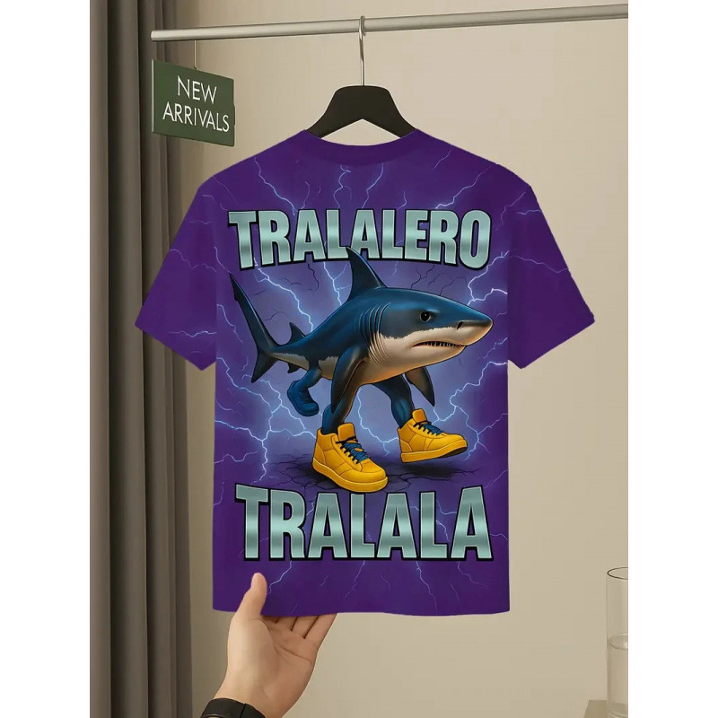 T-särk – 96% puuvill, ümmargune kaelus, lühikesed varrukad, vaba lõige, ühesugune muster, soojusülekande trükk