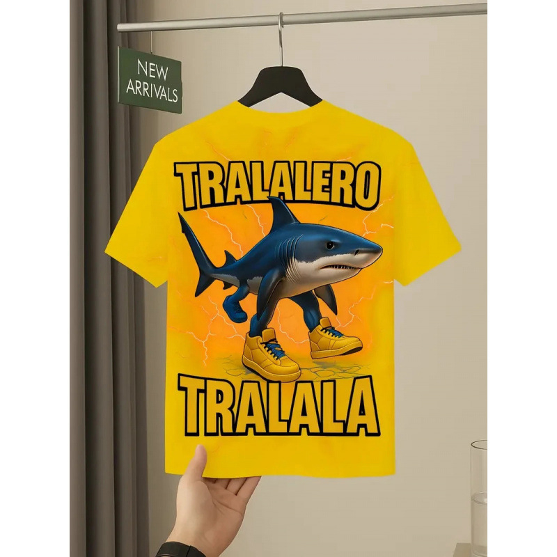 T-särk – 96% puuvill, ümmargune kaelus, lühikesed varrukad, vaba lõige, ühesugune muster, soojusülekande trükk