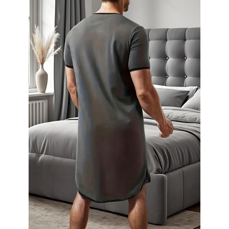 Pánska nočná košeľa Half Fleece a bavlna, jar 2025