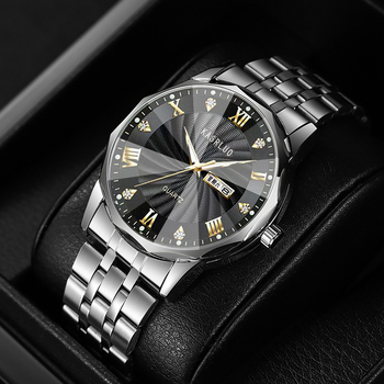 Meeste käekell kvartsliikumise, veekindlus 10 m, kalender ja nädalanäidik, kruvikroon, korpus segust