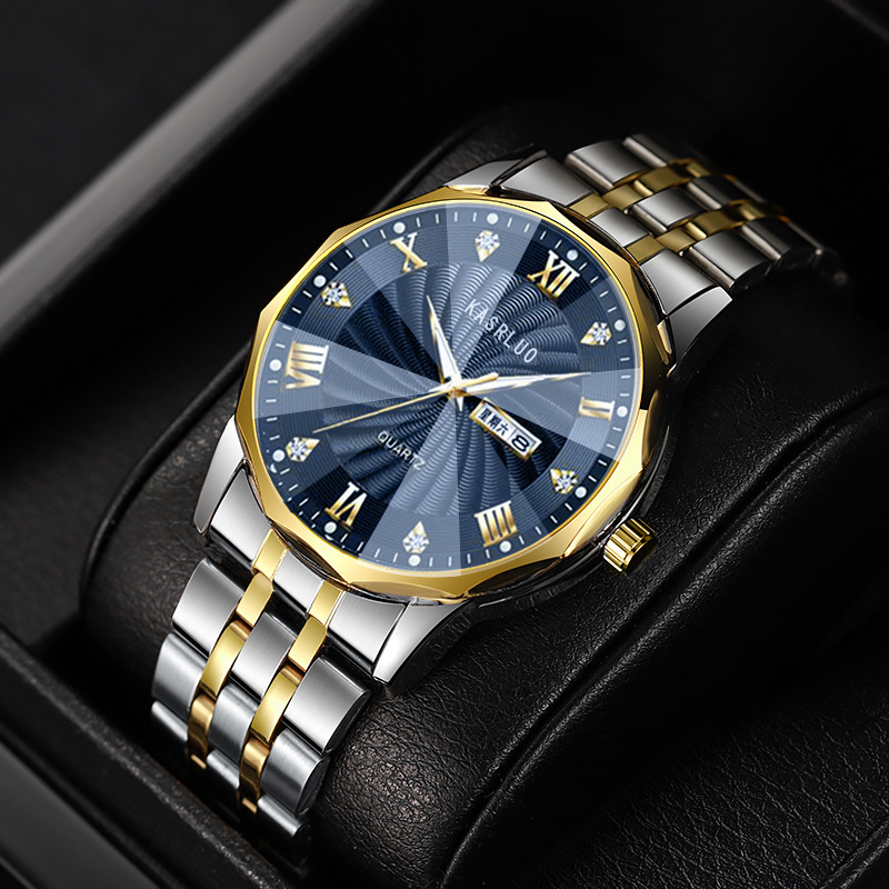 Meeste käekell kvartsliikumise, veekindlus 10 m, kalender ja nädalanäidik, kruvikroon, korpus segust