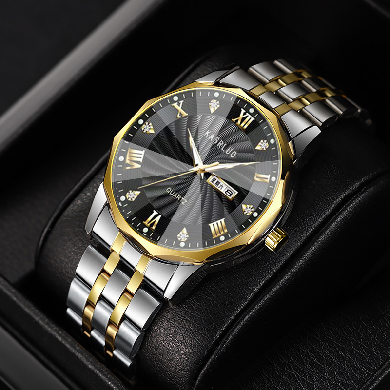 Meeste käekell kvartsliikumise, veekindlus 10 m, kalender ja nädalanäidik, kruvikroon, korpus segust