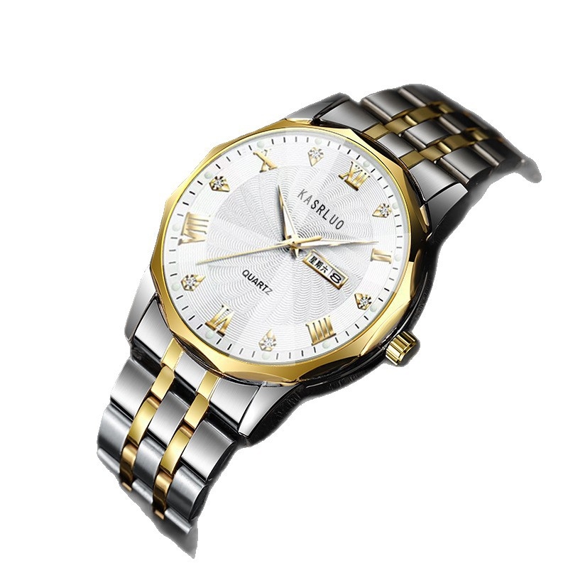 Meeste käekell kvartsliikumise, veekindlus 10 m, kalender ja nädalanäidik, kruvikroon, korpus segust