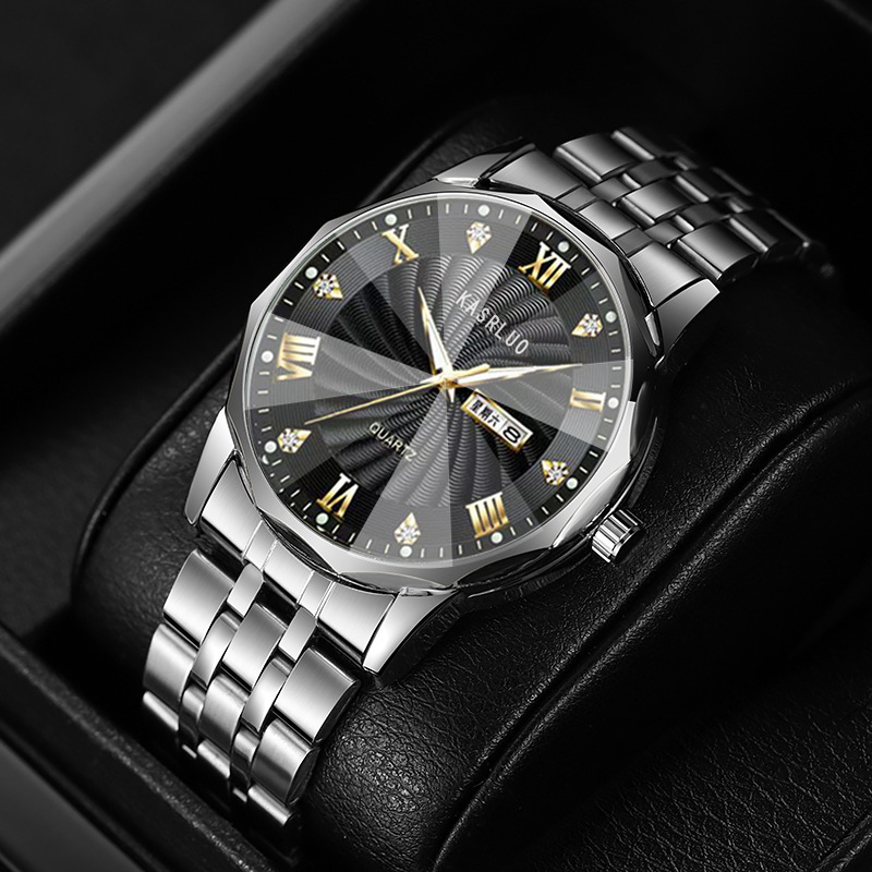 Meeste käekell kvartsliikumise, veekindlus 10 m, kalender ja nädalanäidik, kruvikroon, korpus segust