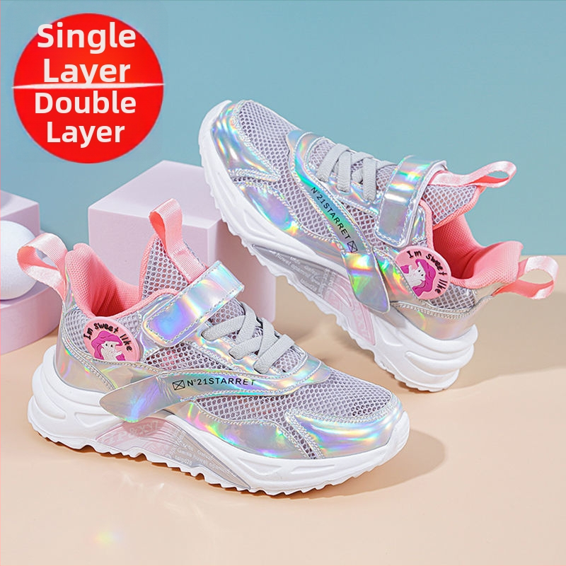 Tüdrukute võrgujalatsid – Printsess-stiilis, hingav võrk ülemine, Velcro sulgemine, EVA tald