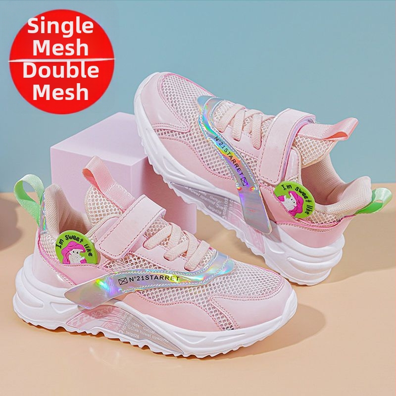 Tüdrukute võrgujalatsid – Printsess-stiilis, hingav võrk ülemine, Velcro sulgemine, EVA tald