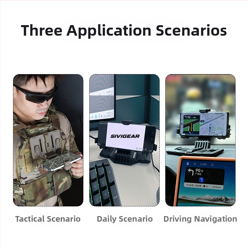 Telefono laikiklis su MOLLE sistema taktinės liemenės, universalus navigacijos skydelis, ABS medžiaga, SD-971, Shabadu