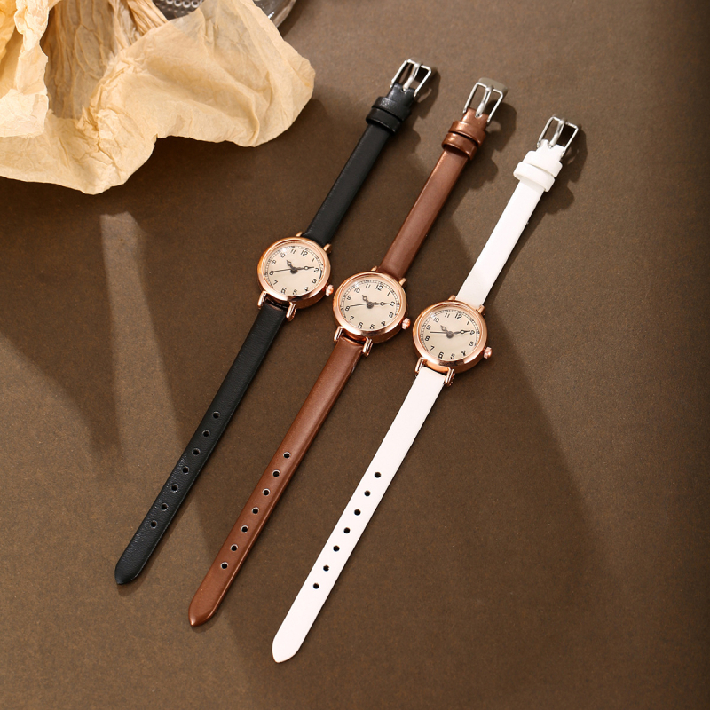 Hershan naiste kvartsikäekell, mudel SL39, sihverplaadi diameeter 23 mm, paksus 9 mm, sünteetilise nahaga rihm