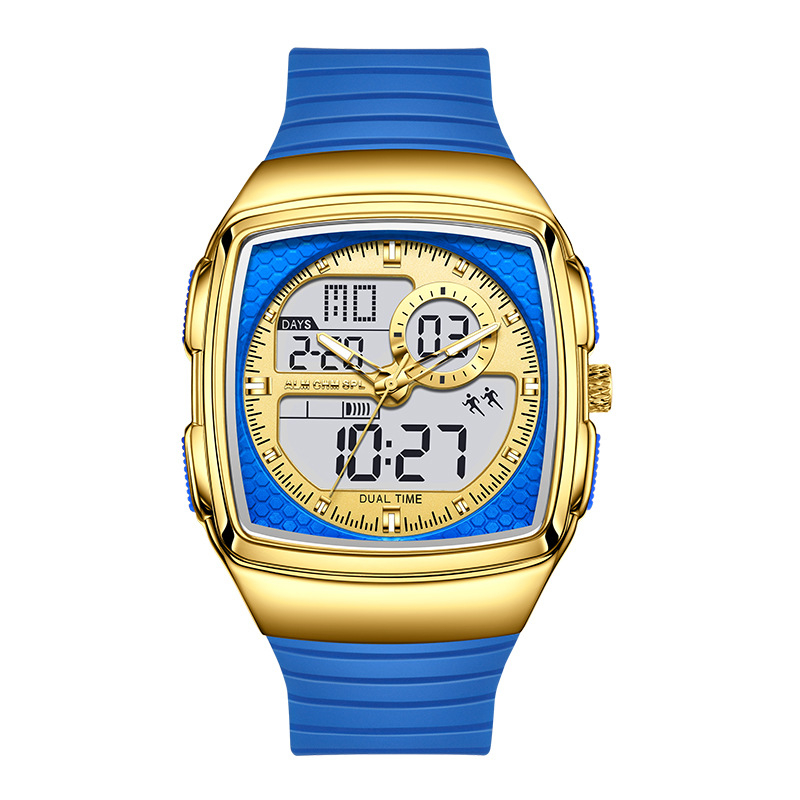 Elektroniline käekell 50 m veekindlusega, silikoonist rihm, segust valmistatud korpus ja mineraaliga tugevdatud klaas