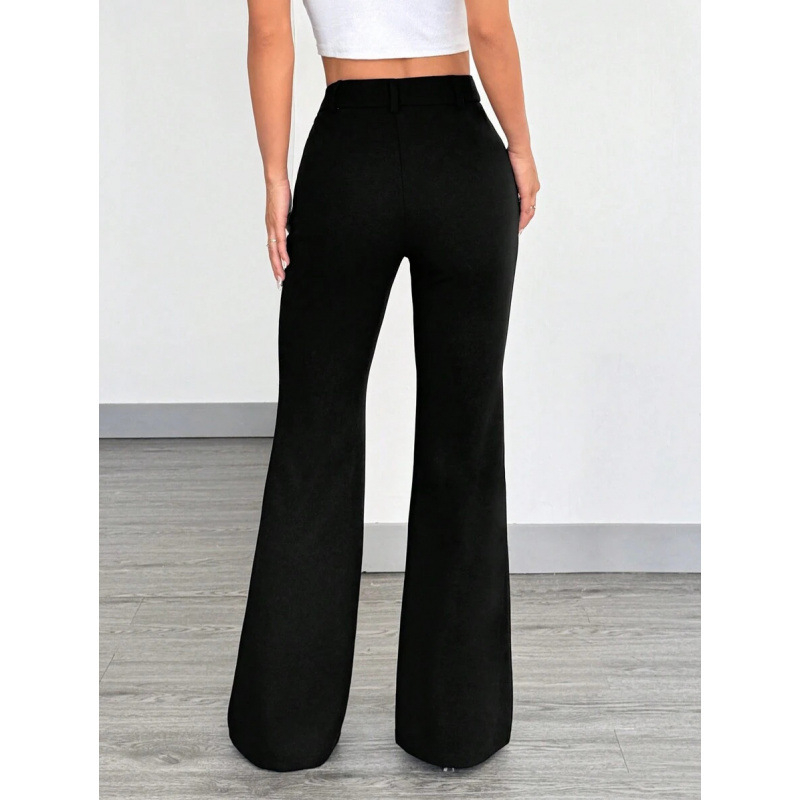 Püksid ees nupudega, vabaajastiilis, kitsas lõige, trumpet lõige, 9/10 pikkus, puuvillane CVC materjal