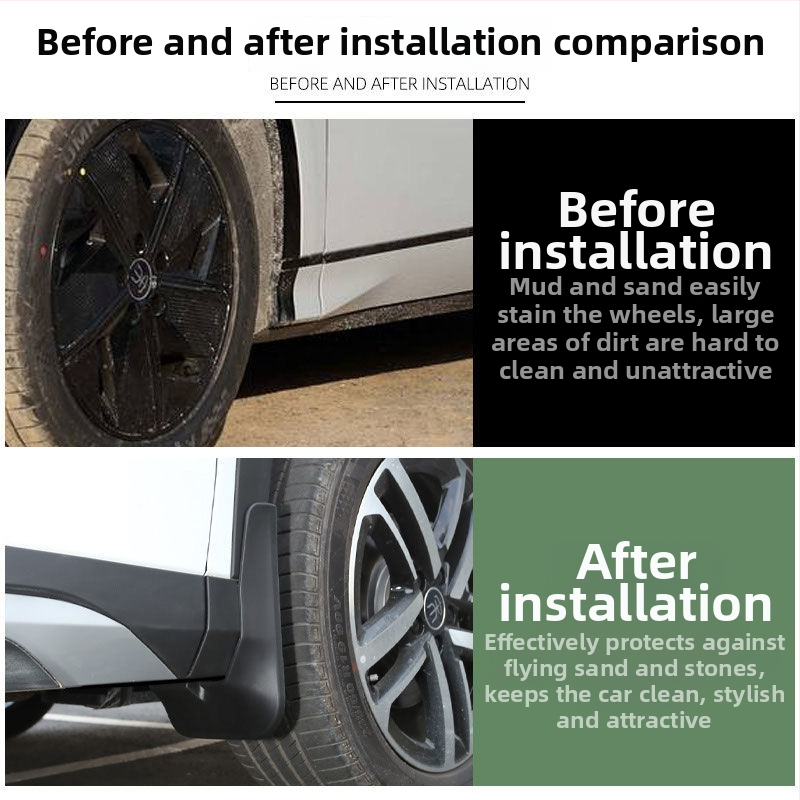 Dubļu sargs riteņiem BYD Song Plus DM-i EV (2023–2025), Materiāls: TPE+PP