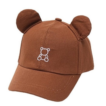 Laste suvine bejsbolimüts karu kõrvadega, cartoon stiilis, lai visir, päikesekaitse, puuvillase-poliesteri segu