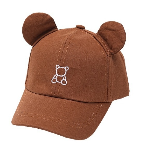 Laste suvine bejsbolimüts karu kõrvadega, cartoon stiilis, lai visir, päikesekaitse, puuvillase-poliesteri segu
