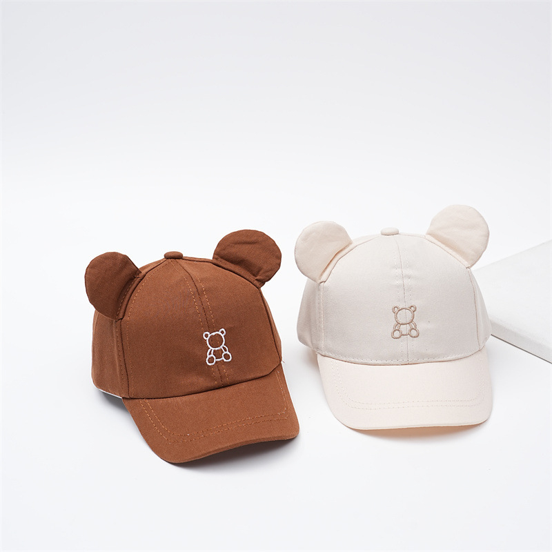 Laste suvine bejsbolimüts karu kõrvadega, cartoon stiilis, lai visir, päikesekaitse, puuvillase-poliesteri segu