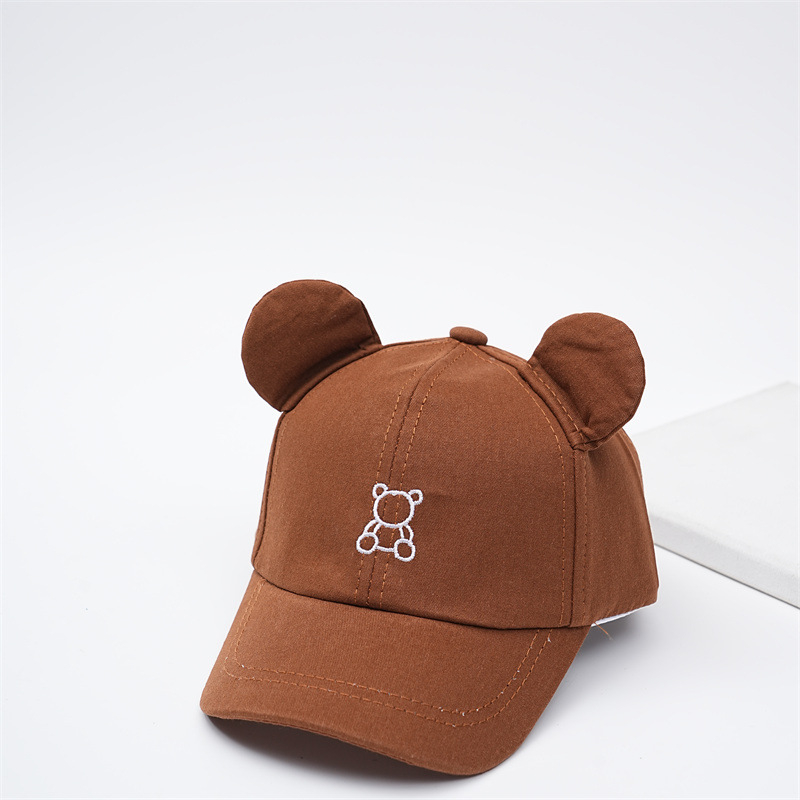 Laste suvine bejsbolimüts karu kõrvadega, cartoon stiilis, lai visir, päikesekaitse, puuvillase-poliesteri segu