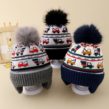 Talvise villane kõrvakaitse müts, tuulekindel, Jacquard kudum, ümmargune kroon, 4–10-aastastele