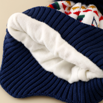 Talvise villane kõrvakaitse müts, tuulekindel, Jacquard kudum, ümmargune kroon, 4–10-aastastele