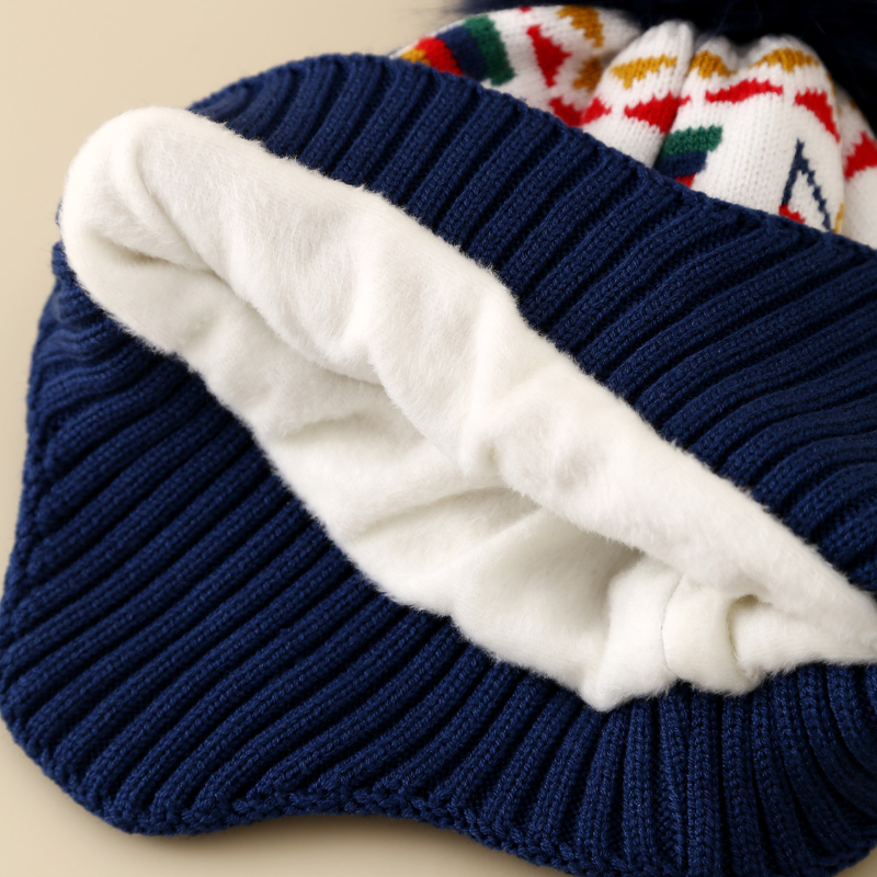 Talvise villane kõrvakaitse müts, tuulekindel, Jacquard kudum, ümmargune kroon, 4–10-aastastele