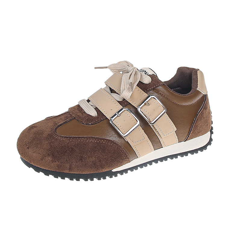 Moteriški kvėpuojantys kasdieniai sportbačiai su mikropluošto + nubuko viršutine, žemas profilio, priekiniai raišteliai, gumine padanga