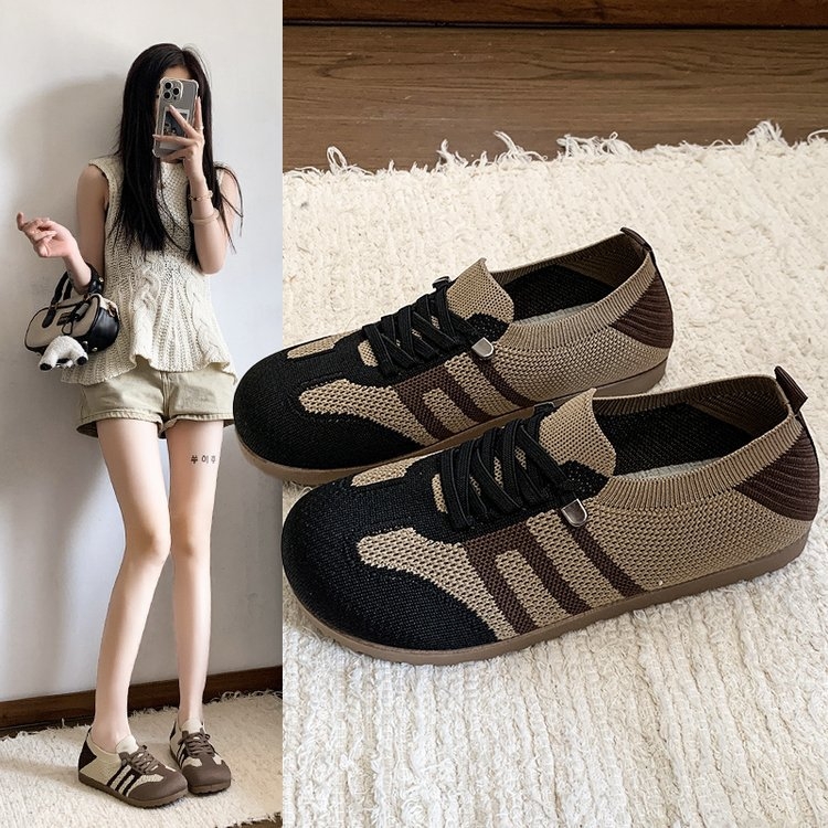 Naiste jooksujalatsid – kerged, hingavad, löögisummutavad ja libisemiskindla kummitaldaga; PU ülemine, ümmargune varba, madal lõpp, ees pitsiga kinnitusega.