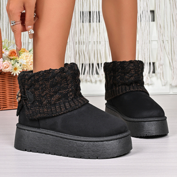 Naiste talvekingad veluurist ülaosaga, kummist talla, keskmine varvas 15 cm, ümmargune varvas, 5 cm konts